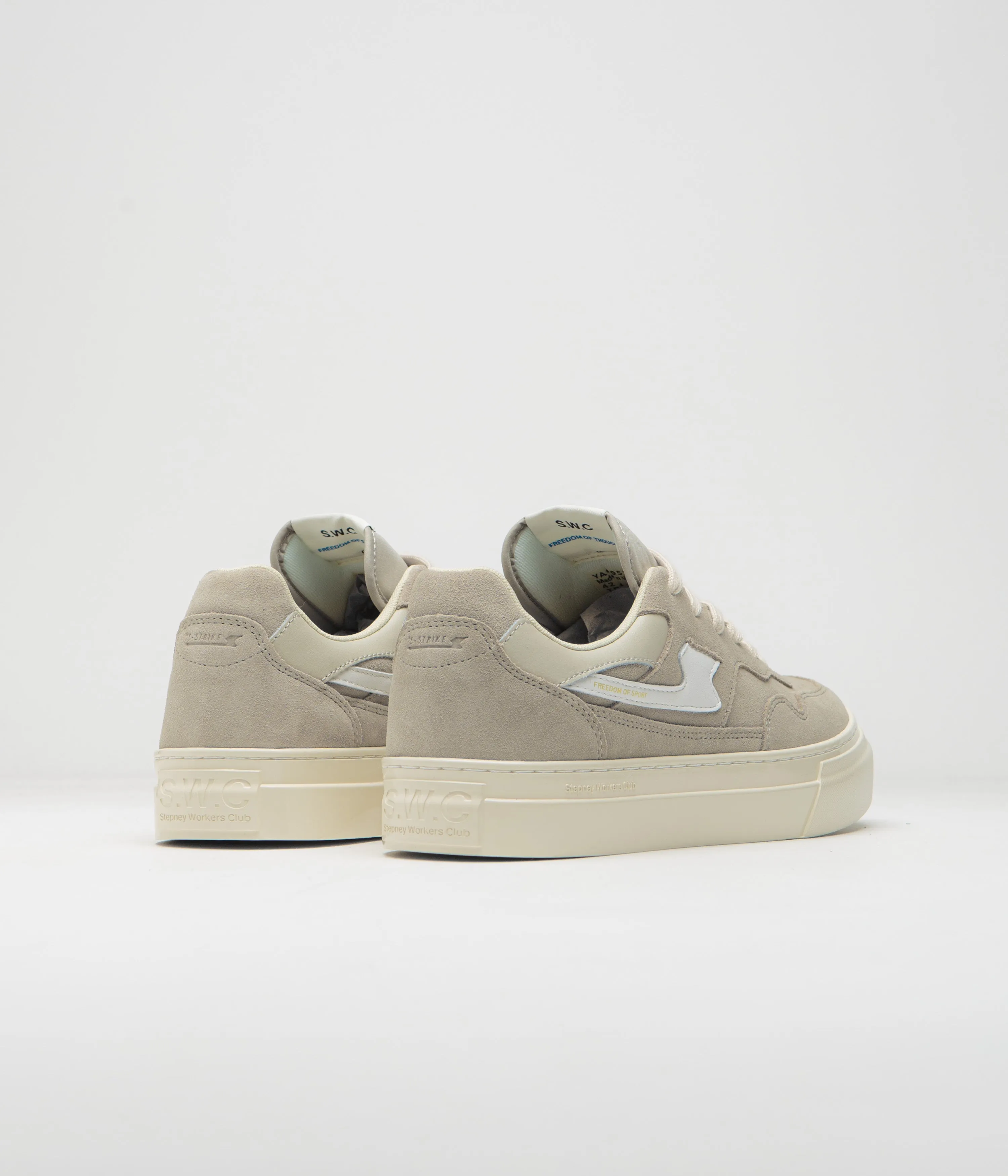 Chaussures en daim Pearl S-Strike de Stepney Workers Club - Gris clair / Blanc Chaussures Stepney Workers Club