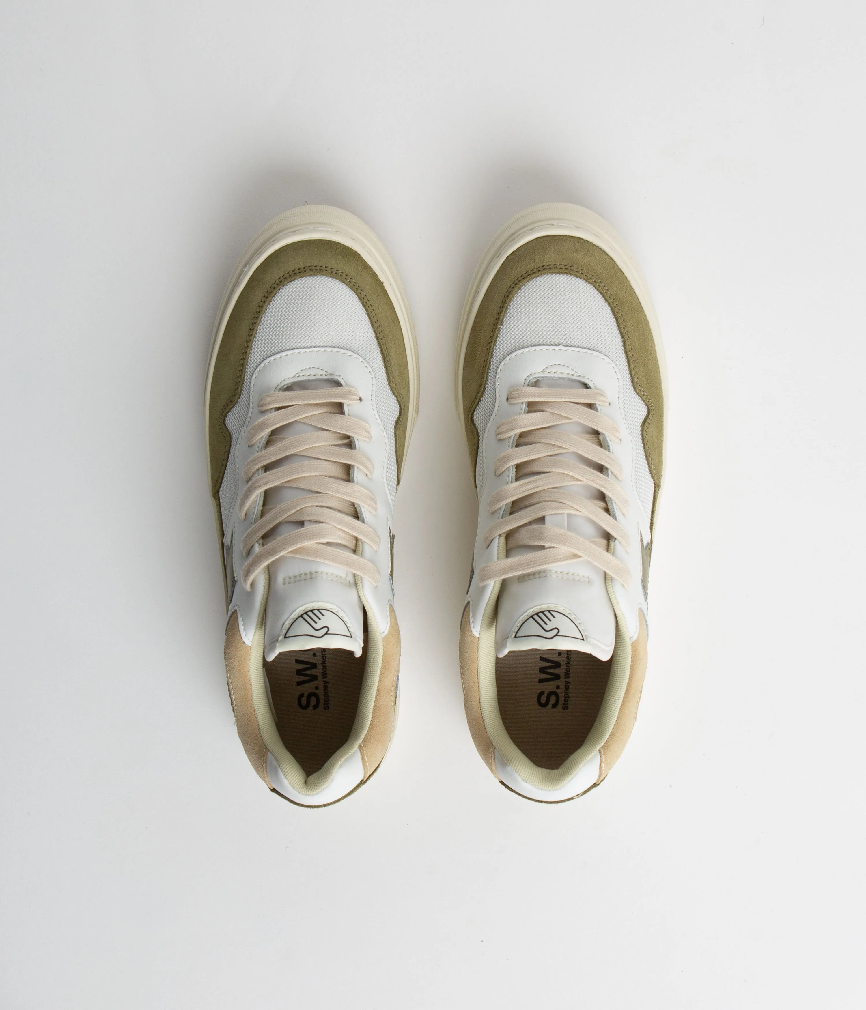 Stepney Workers Club Chaussures en daim Pearl S-Strike - Blanc / Mousse Stepney Workers Club