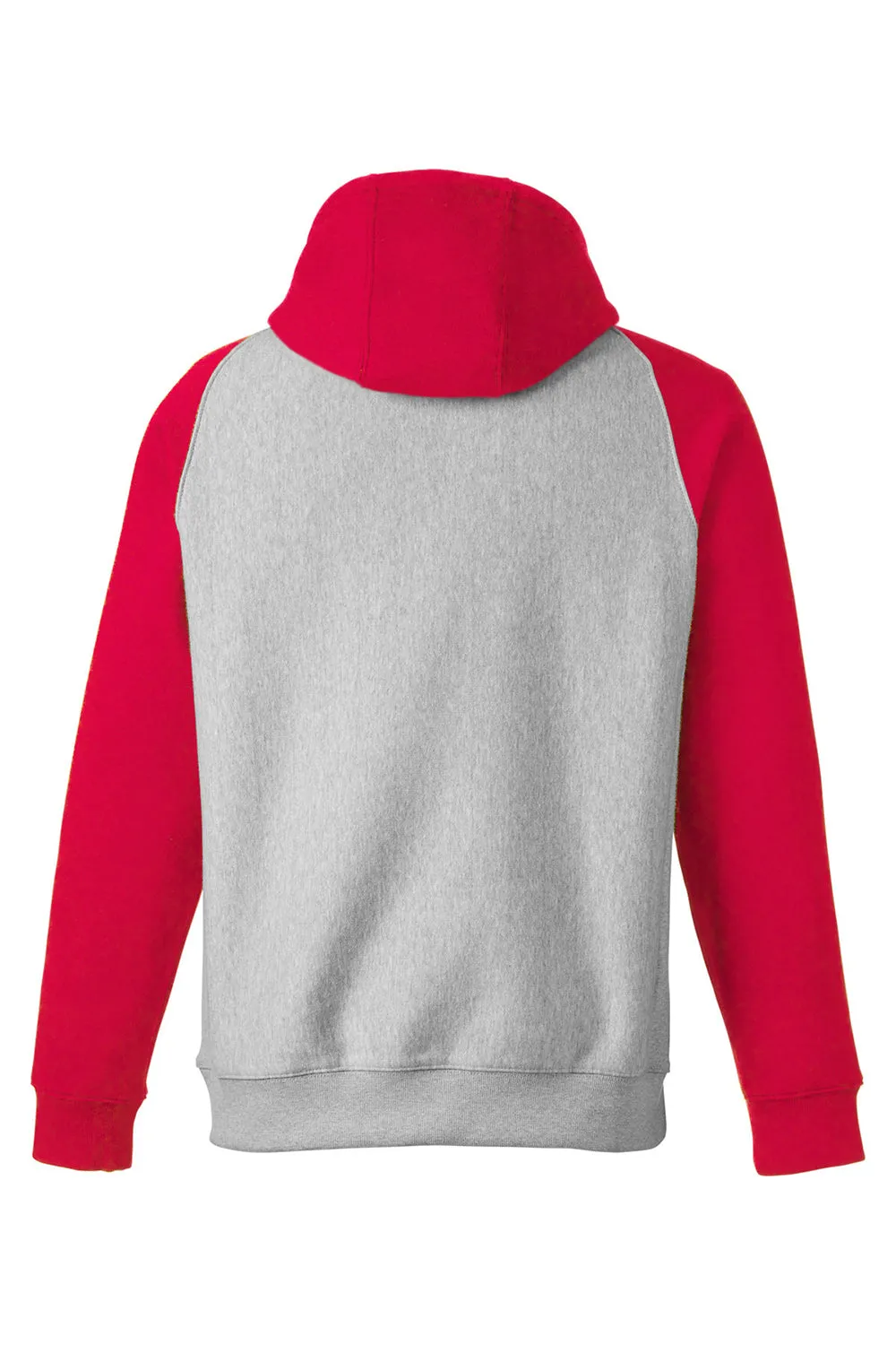 Team 365 Sweat à capuche résistant à l'eau avec poche kangourou et motifs en damier - Gris chiné/Rouge