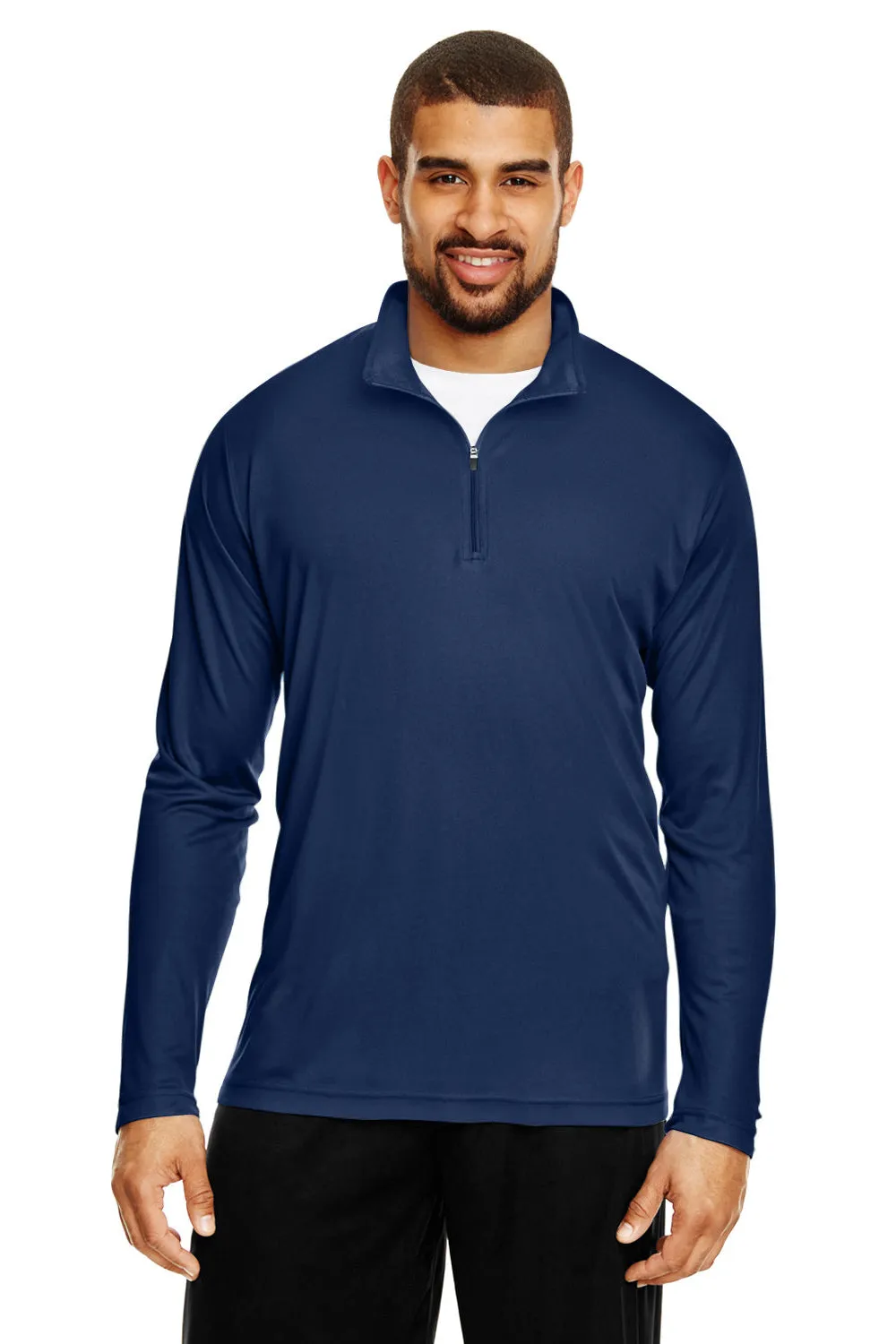 Sweat-shirt Performance 1/4 Zip à évacuation d'humidité Team 365 Mens Zone - Bleu marine foncé