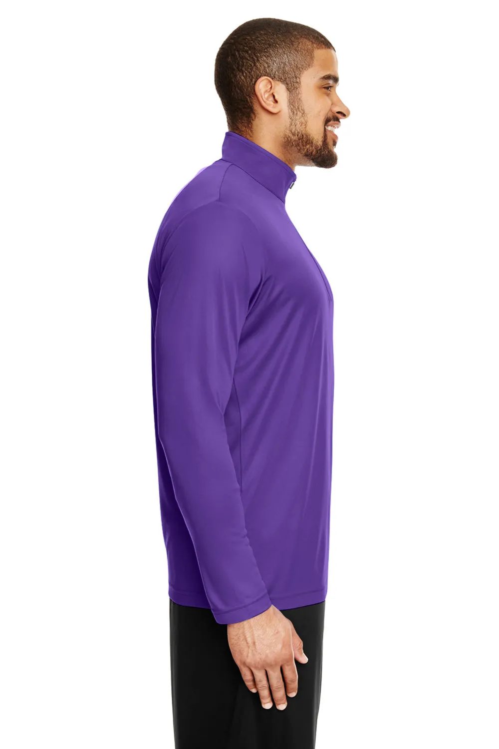 Team 365 Sweat-shirt à col 1/4 zip pour hommes - Zone Performance avec évacuation de l'humidité - Violet
