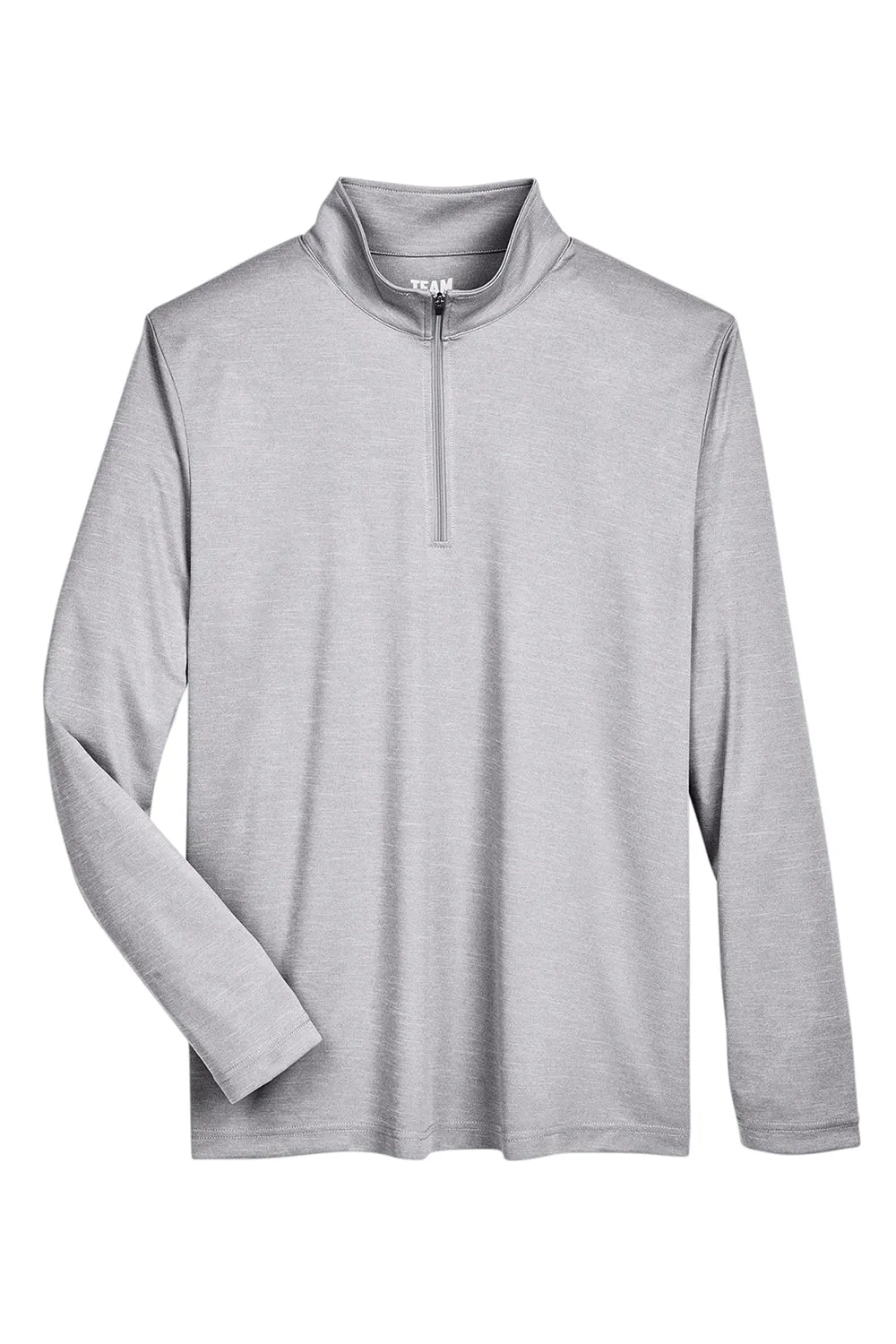 Team 365 Sweat-shirt à Zip 1/4 Homme Zone Sonic Performance Évacuation de l'Humidité - Gris Chiné