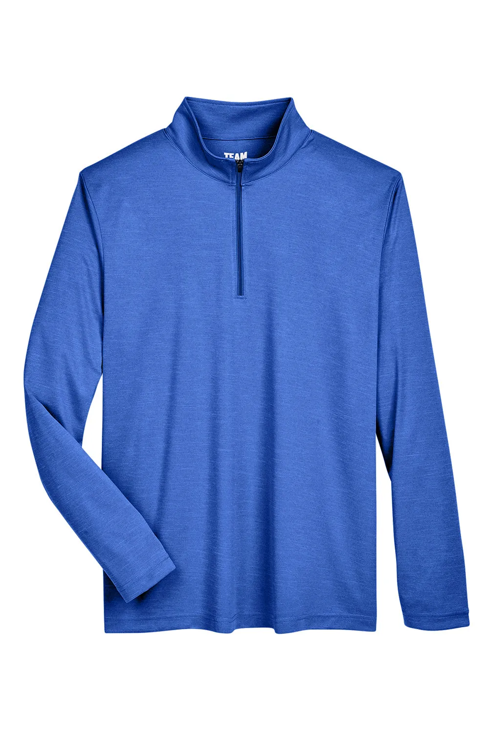 Team 365 Sweat-shirt à Zip 1/4 Homme Zone Sonic Performance Évacuation de l'Humidité - Bleu Royal Chiné