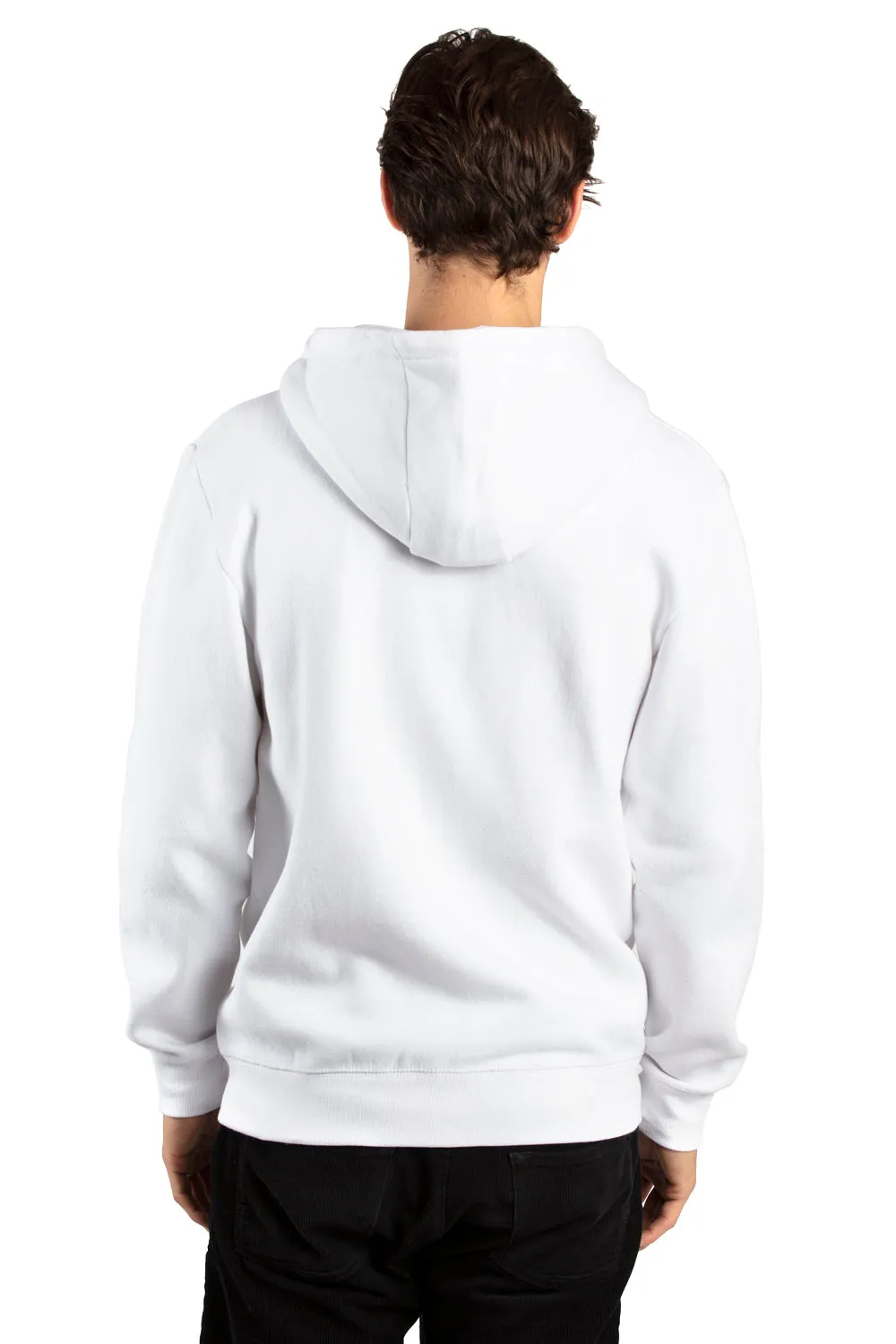 Threadfast Apparel Pull à capuche ultime pour hommes en polaire avec fermeture éclair complète et poches - Blanc