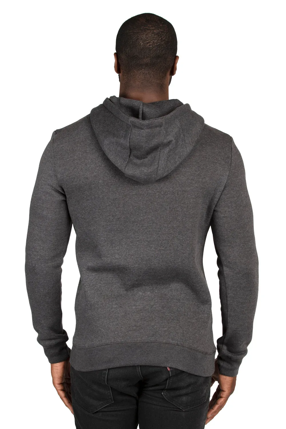 Threadfast Apparel Pull à capuche ultime pour hommes en polaire avec poches - Gris charbon chiné