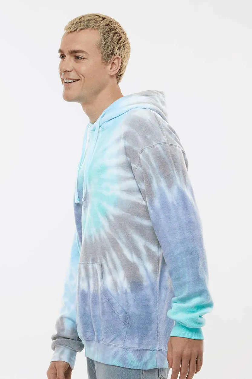 Pull à capuche homme tie-dye effet nuage avec poche kangourou - Glacier