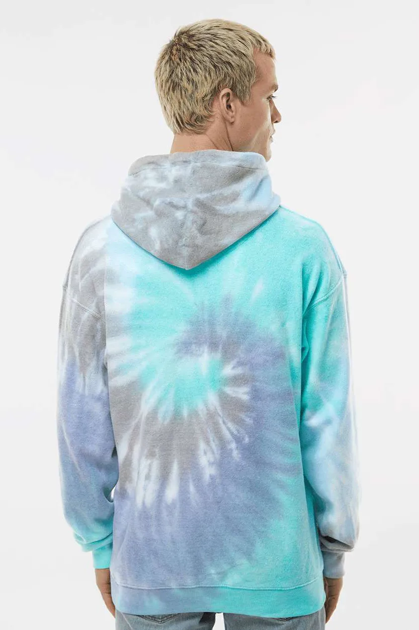 Pull à capuche homme tie-dye effet nuage avec poche kangourou - Glacier