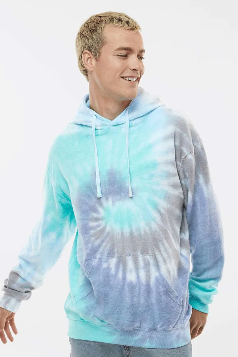 Pull à capuche homme tie-dye effet nuage avec poche kangourou - Glacier