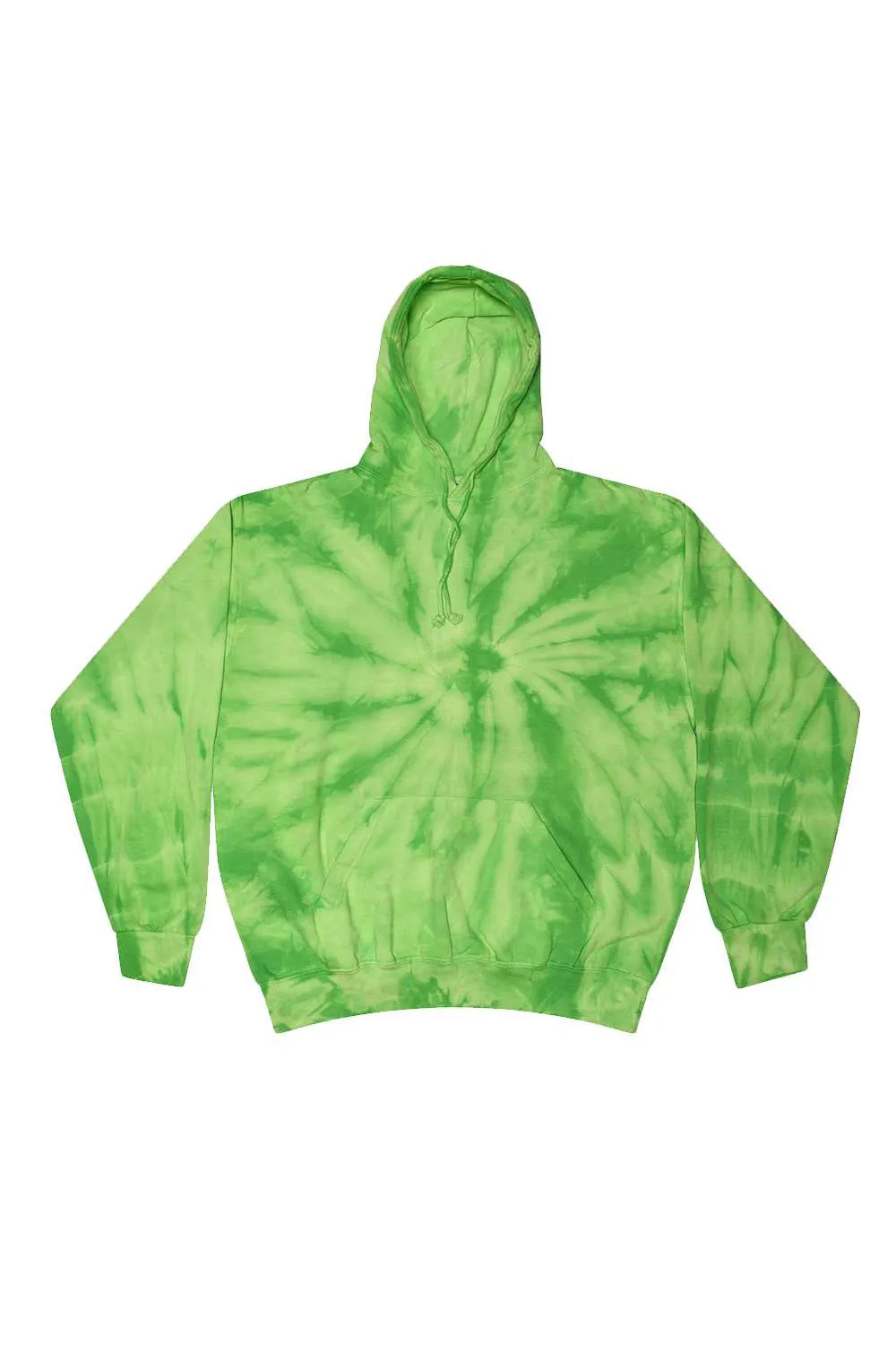 Pull à capuche homme tie-dye avec poche kangourou - Vert lime