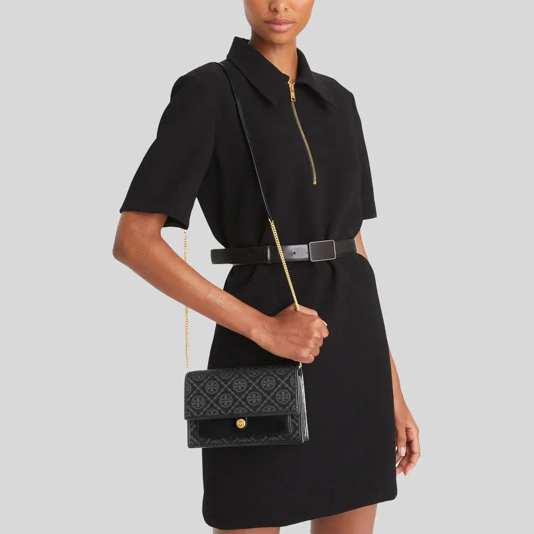 Tory Burch Sacs Portefeuille à Chaîne Monogramme T Noir 152140