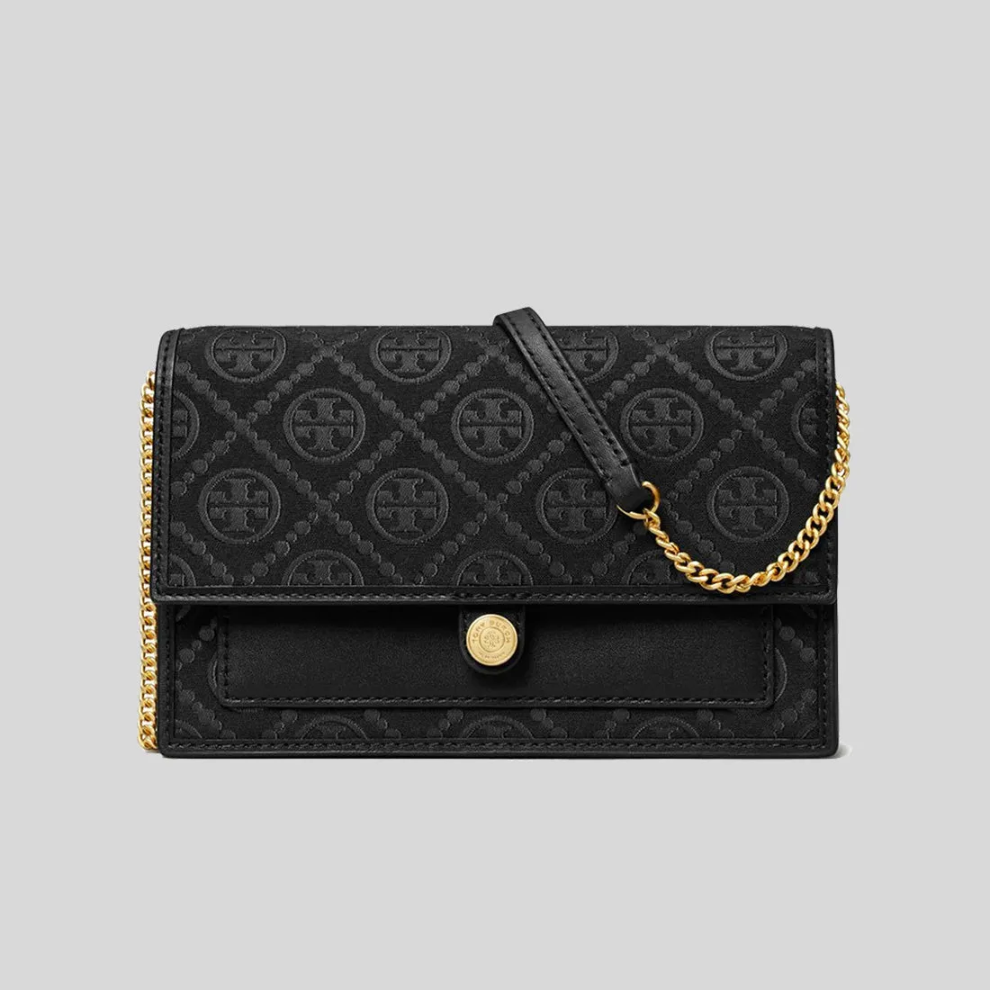 Tory Burch Sacs Portefeuille à Chaîne Monogramme T Noir 152140