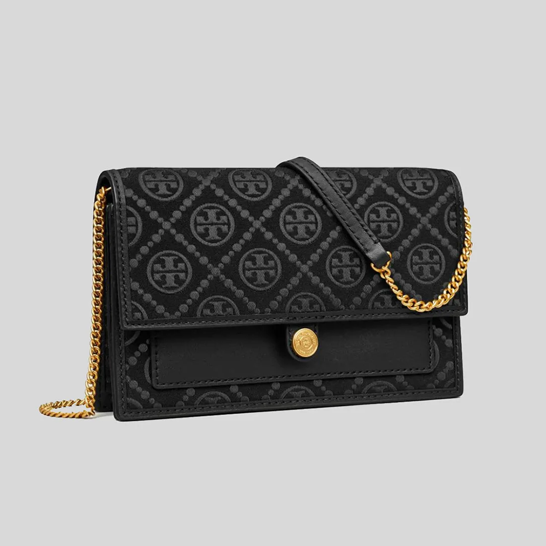 Tory Burch Sacs Portefeuille à Chaîne Monogramme T Noir 152140
