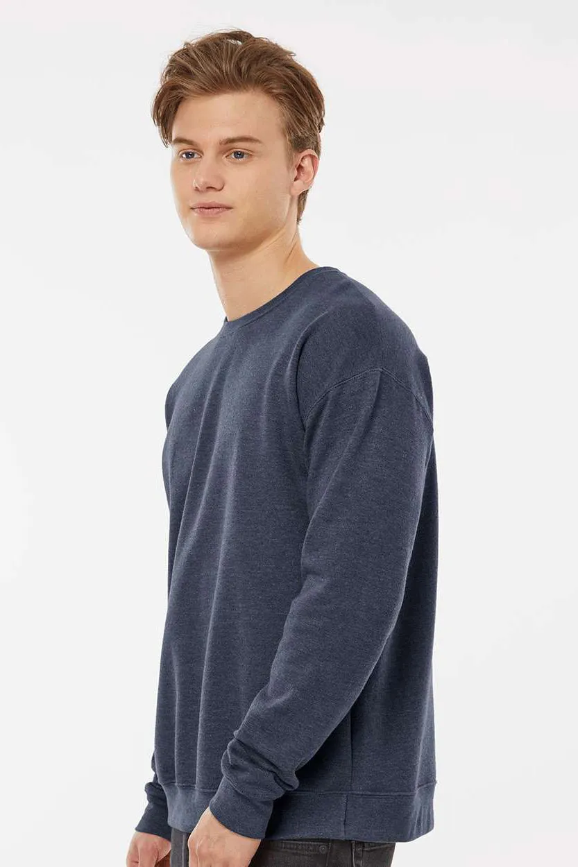Pull en polaire à col rond pour homme Tultex - Bleu denim chiné