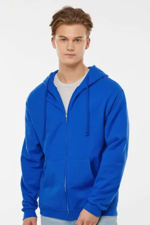 Tultex Mens Full Zip Hooded Sweatshirt Hoodie w/ Pockets - Royal Blue
