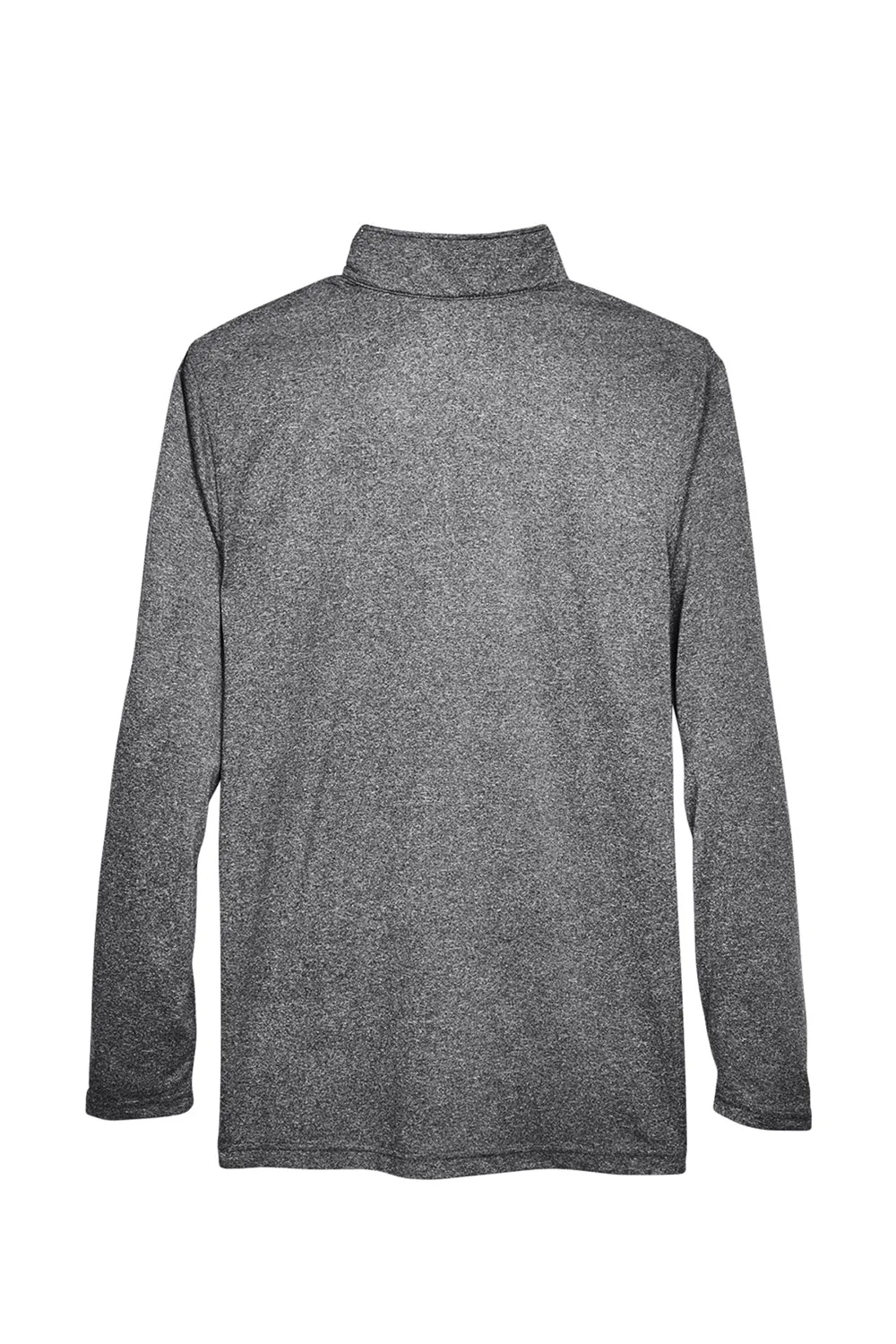 UltraClub pour Hommes Heather Cool & Dry Performance Sweat-shirt à col 1/4 zip - Noir chiné