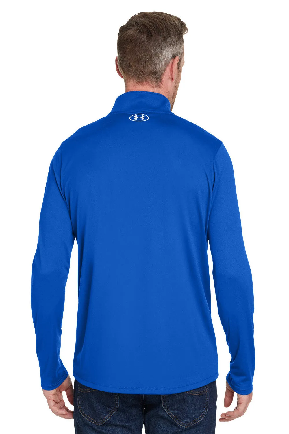 Sweat-shirt 1/4 zip Homme Under Armour Team Tech à évacuation de l'humidité - Bleu royal