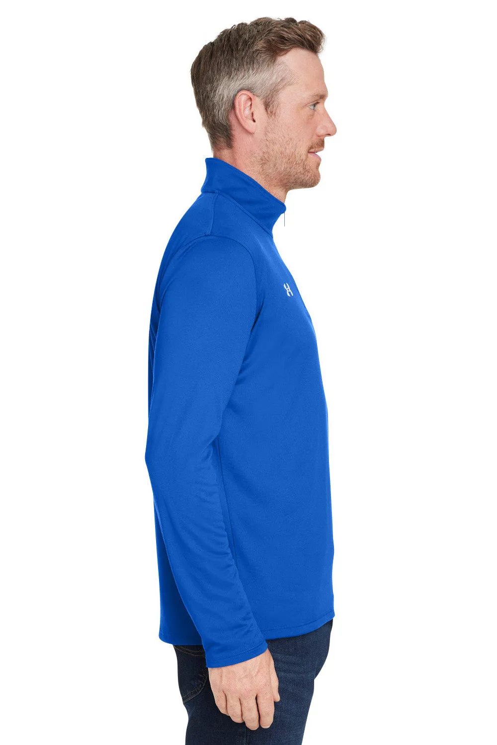 Sweat-shirt 1/4 zip Homme Under Armour Team Tech à évacuation de l'humidité - Bleu royal