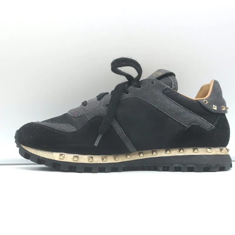 Valentino Soul Rockstud Sneakers Camouflage Noir & Suède Gris Taille 35
