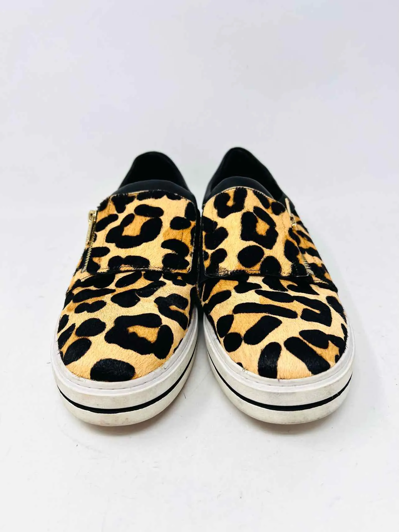 Chaussures Sneakers en poil de vache imprimé animalier taille 10 beige/noir Vaneli