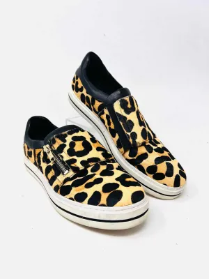 Vaneli Size 10 Tan/Black Animal Print Cow Hair Shoes Sneakers