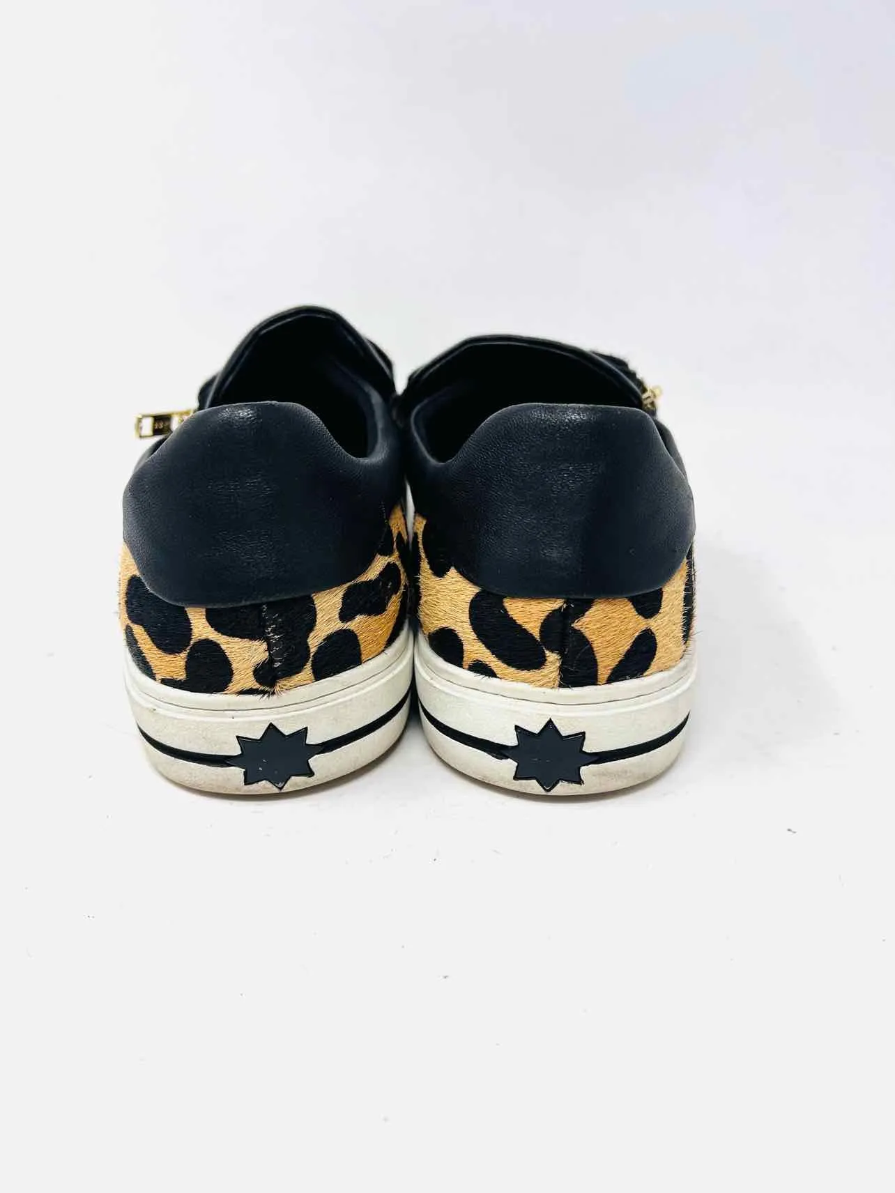 Chaussures Sneakers en poil de vache imprimé animalier taille 10 beige/noir Vaneli