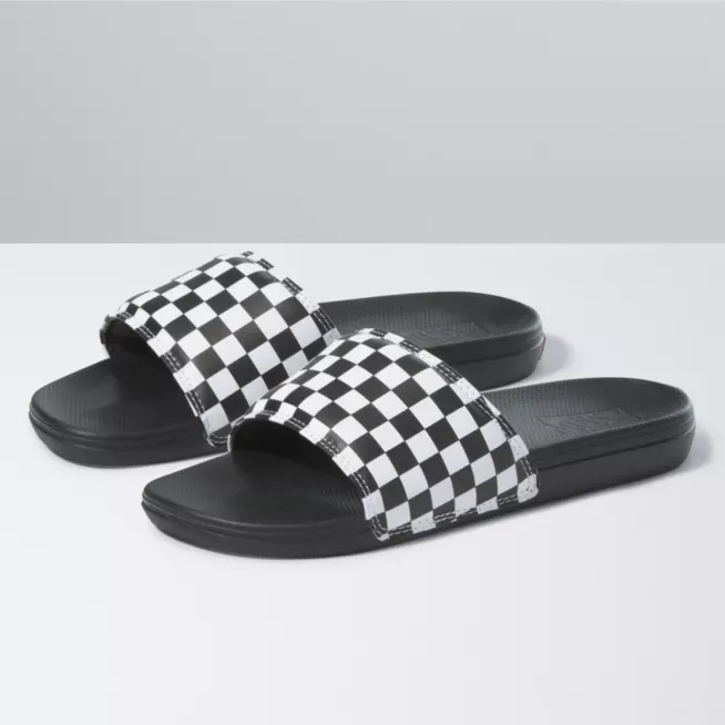 Vans Checkerboard La Costa Slide - Blanc Véritable / Noir