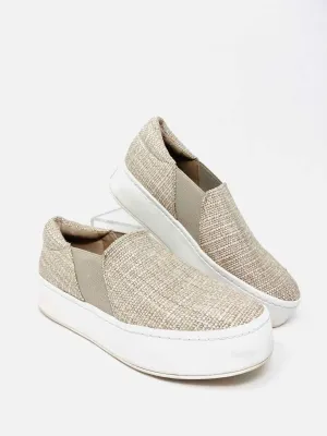 Vince Size 5 Beige/White Platform Slip-On Designer Sneakers