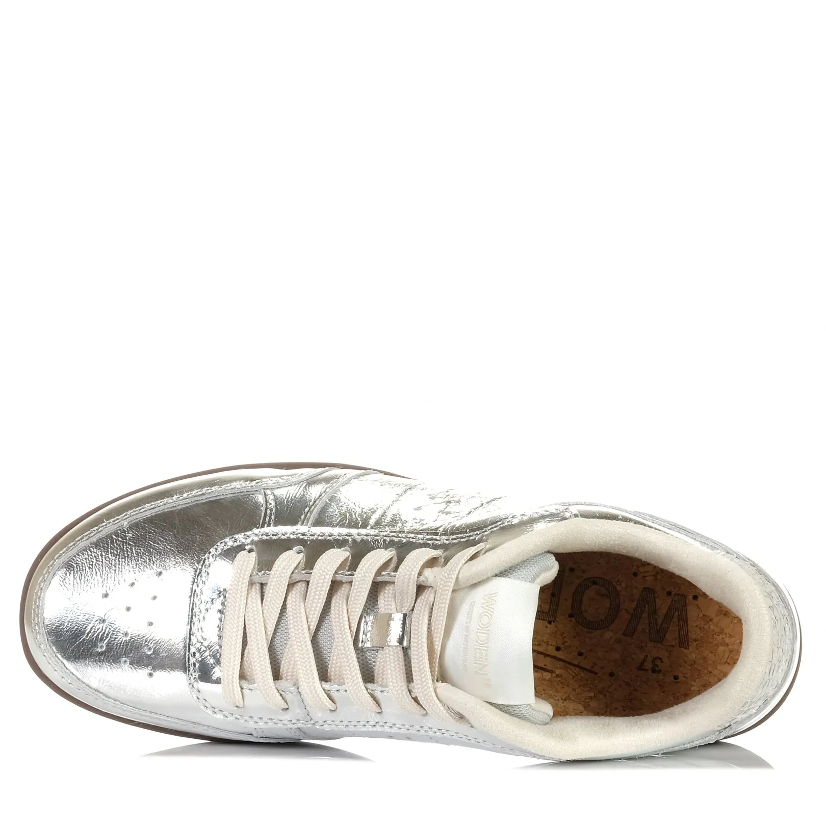 Woden Bjork Cuir Argenté