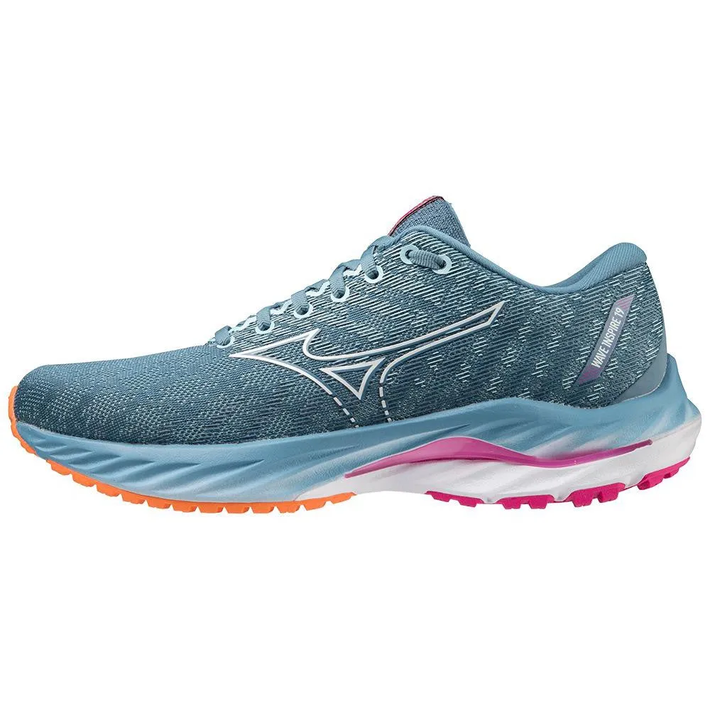 Mizuno Wave Inspire 19 D pour Femme Bleu Provincial-Blanc