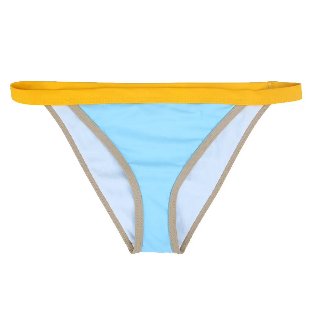 Bikini Femme Uni Solide, Bleu