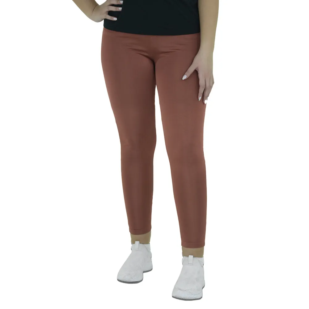 Legging Femme Uni Solide, Brique