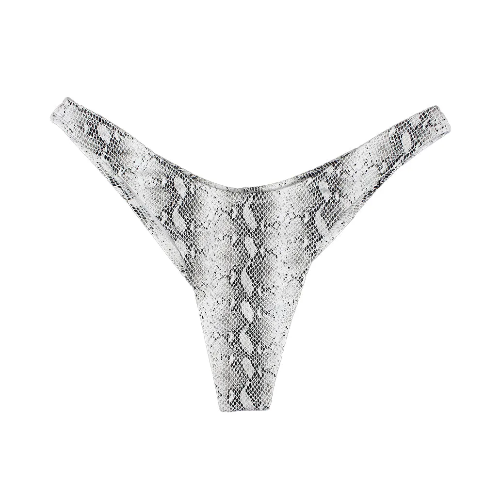 Slip de bikini à motif serpent en V pour femme, Multi