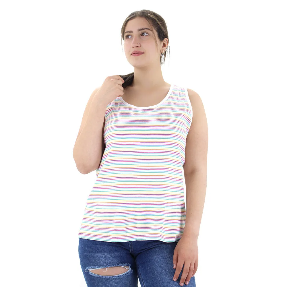 Haut décontracté à rayures pour femmes, Multi