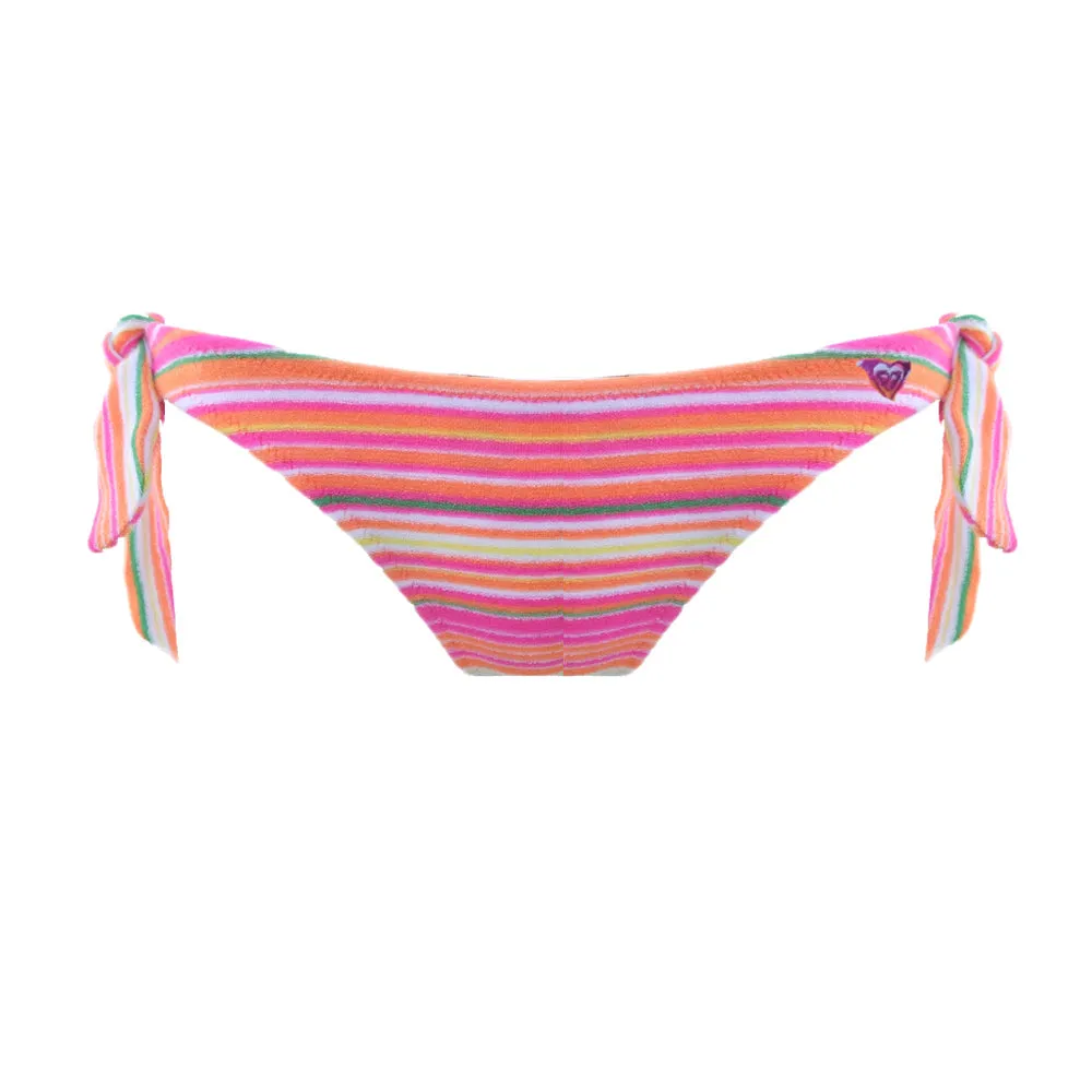 Culotte de Bikini à Rayures avec Nœud Latéral pour Femme, Multi