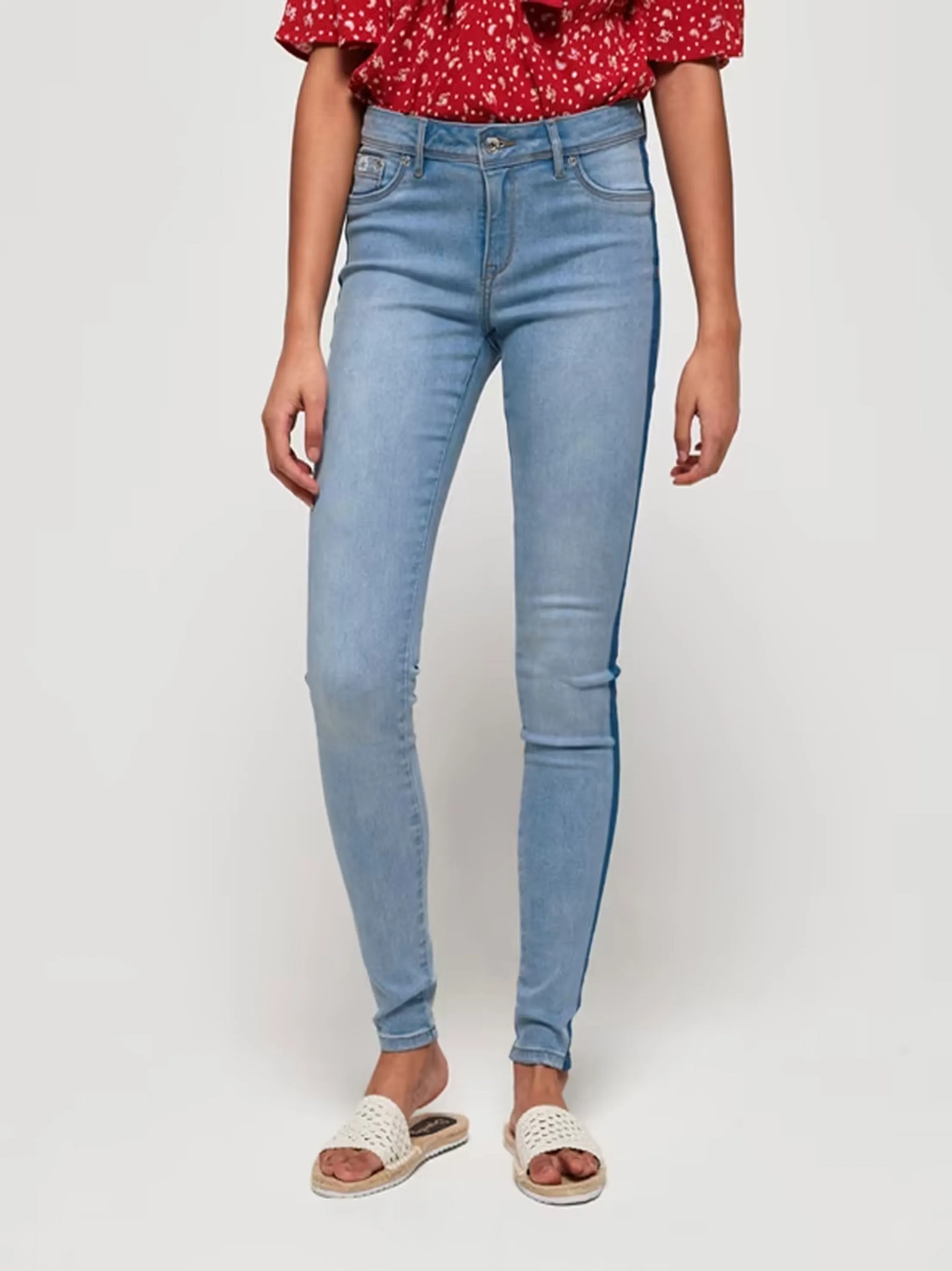 Pantalon Jeans Femme Lavé, Bleu Clair