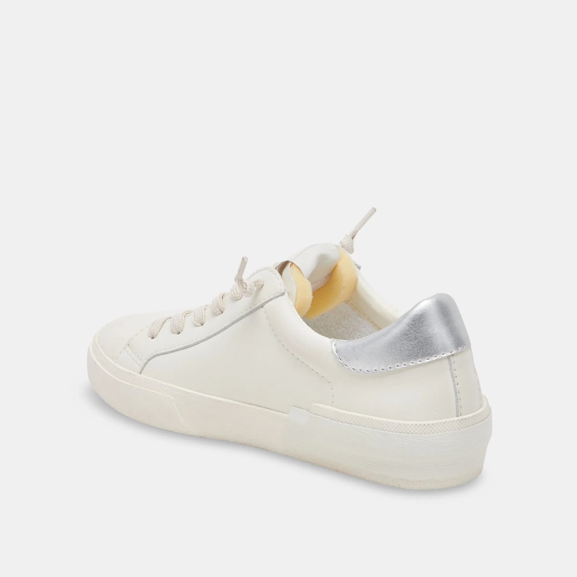 ZINA FOAM 360 SNEAKERS BLANC ARGENT CUIR RECYCLÉ