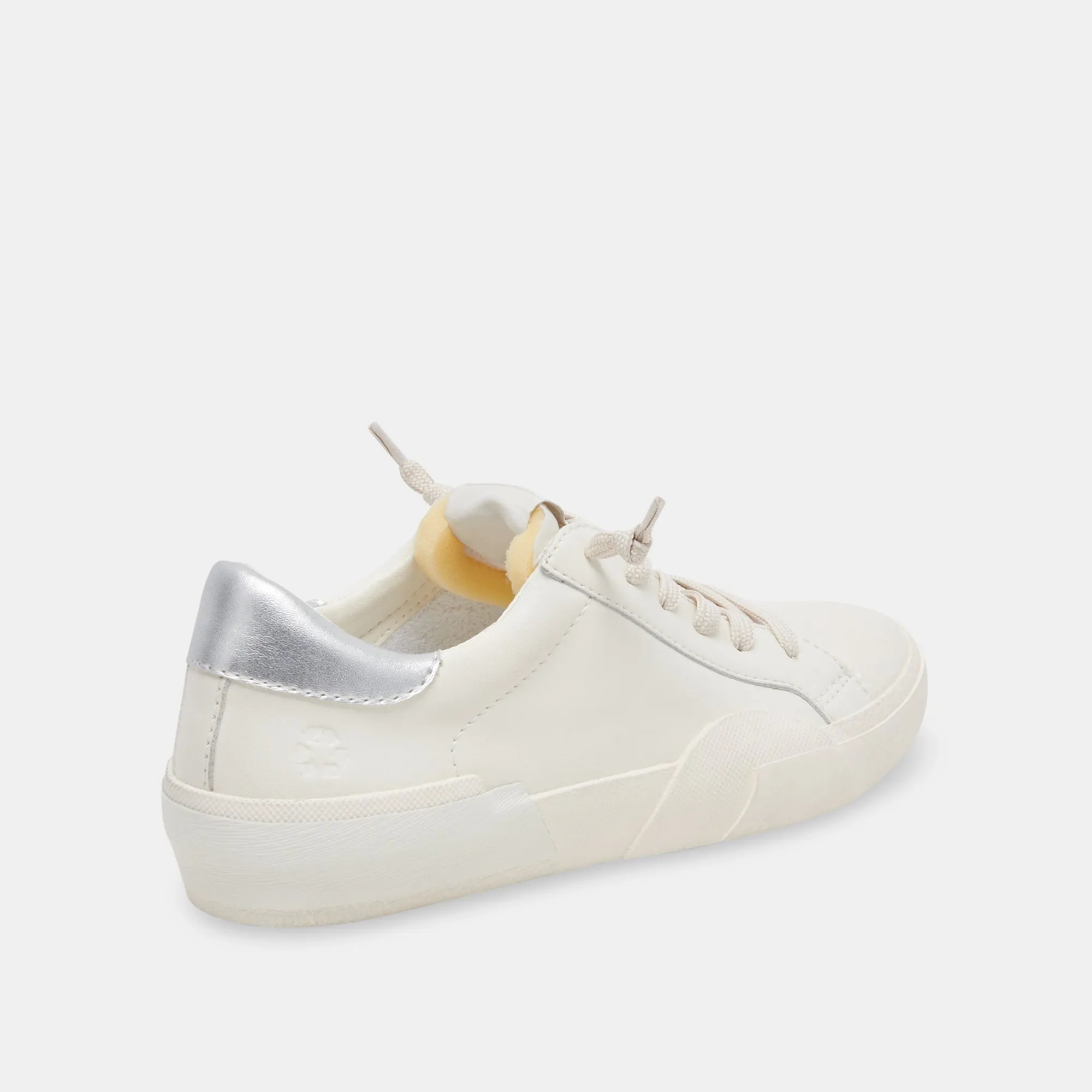 ZINA FOAM 360 SNEAKERS BLANC ARGENT CUIR RECYCLÉ
