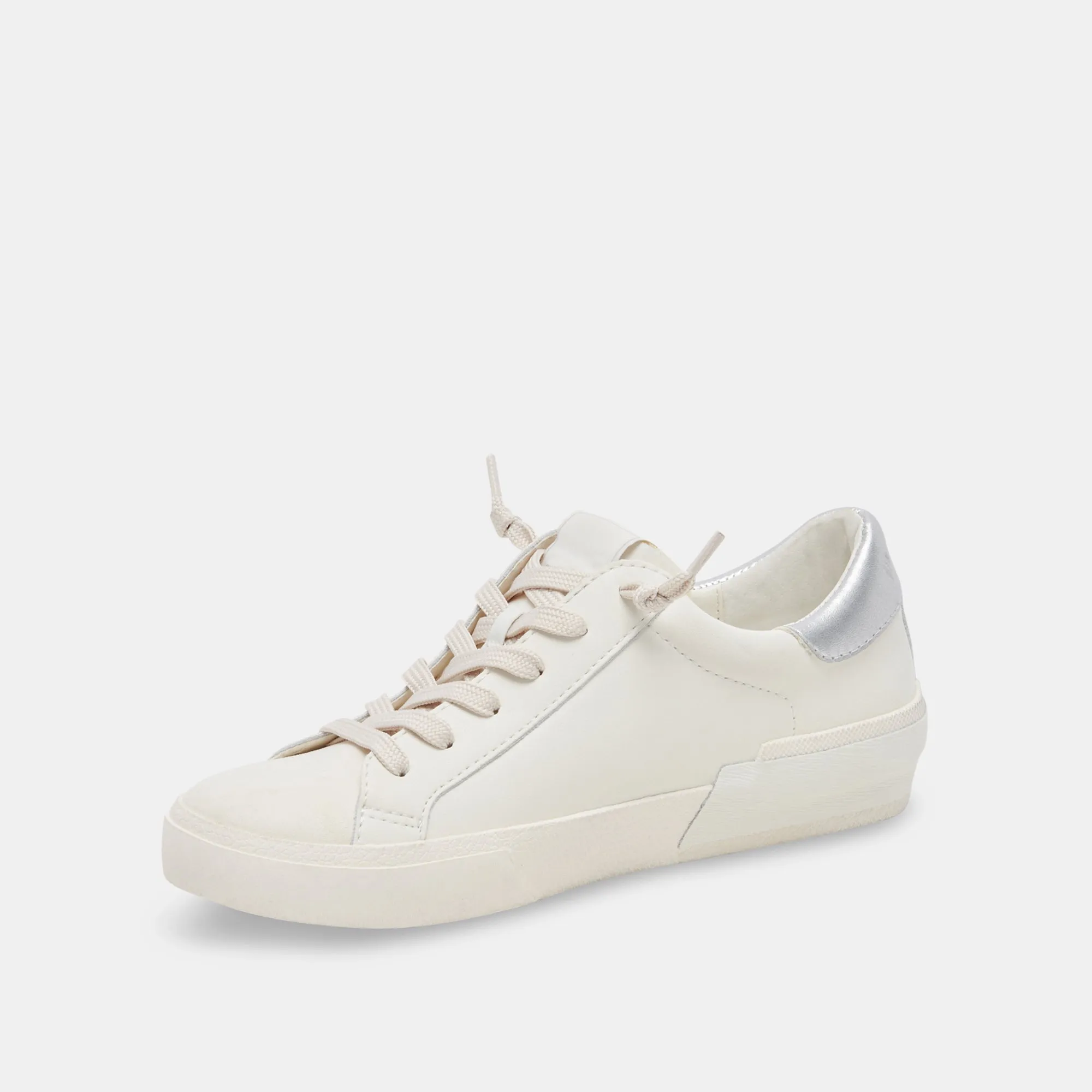 ZINA FOAM 360 SNEAKERS BLANC ARGENT CUIR RECYCLÉ