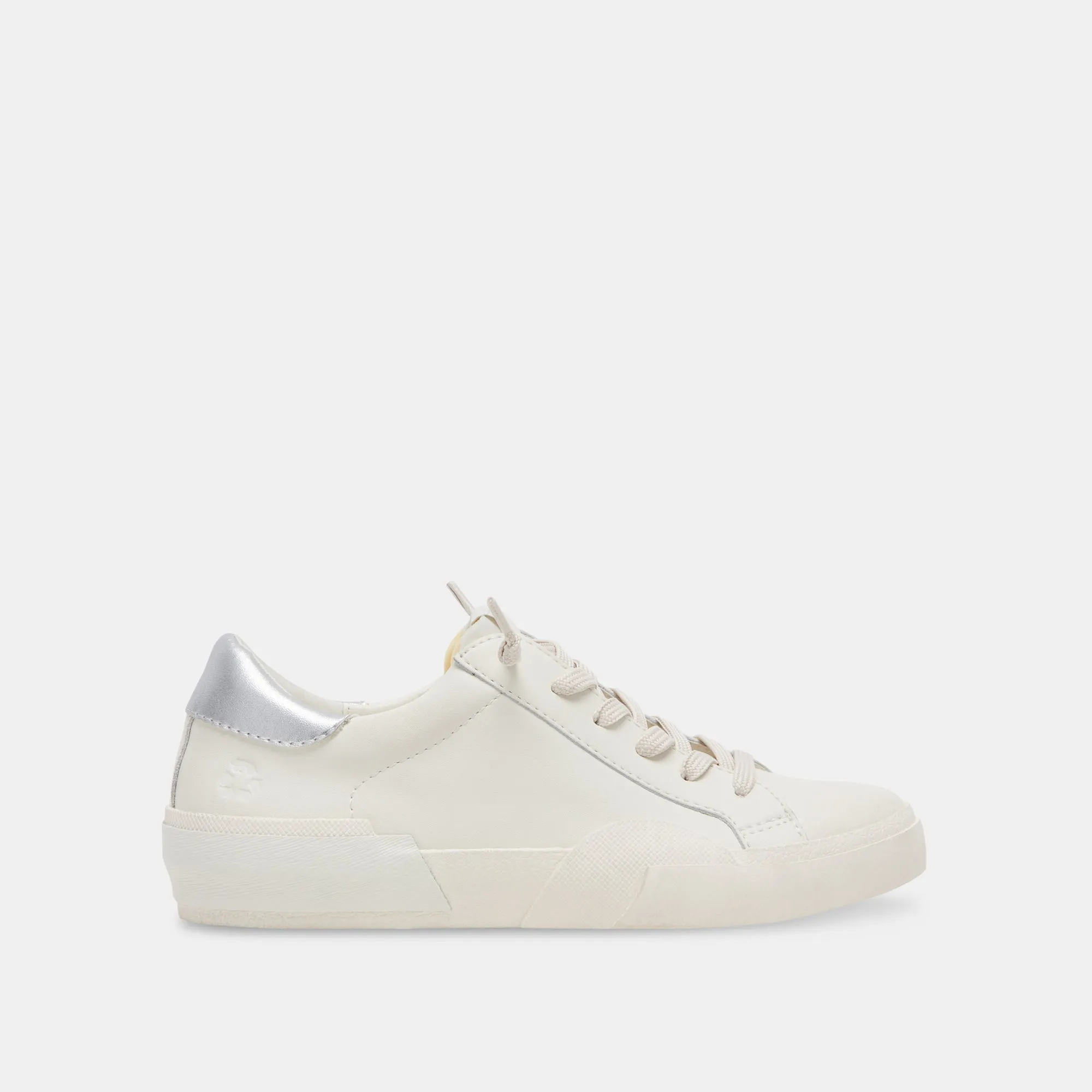 ZINA FOAM 360 SNEAKERS BLANC ARGENT CUIR RECYCLÉ