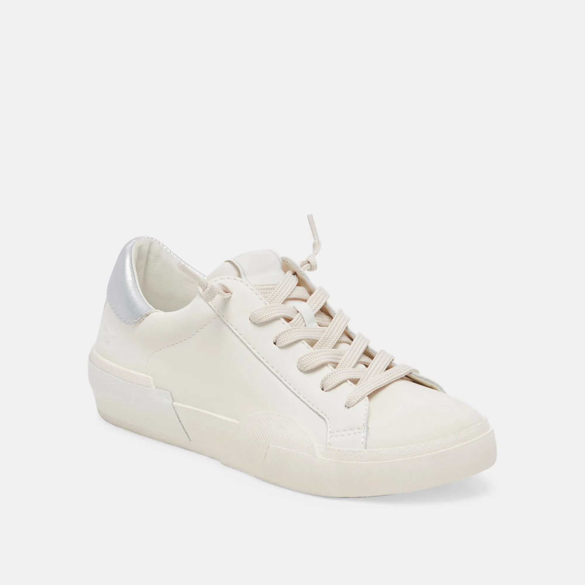 ZINA FOAM 360 SNEAKERS BLANC ARGENT CUIR RECYCLÉ