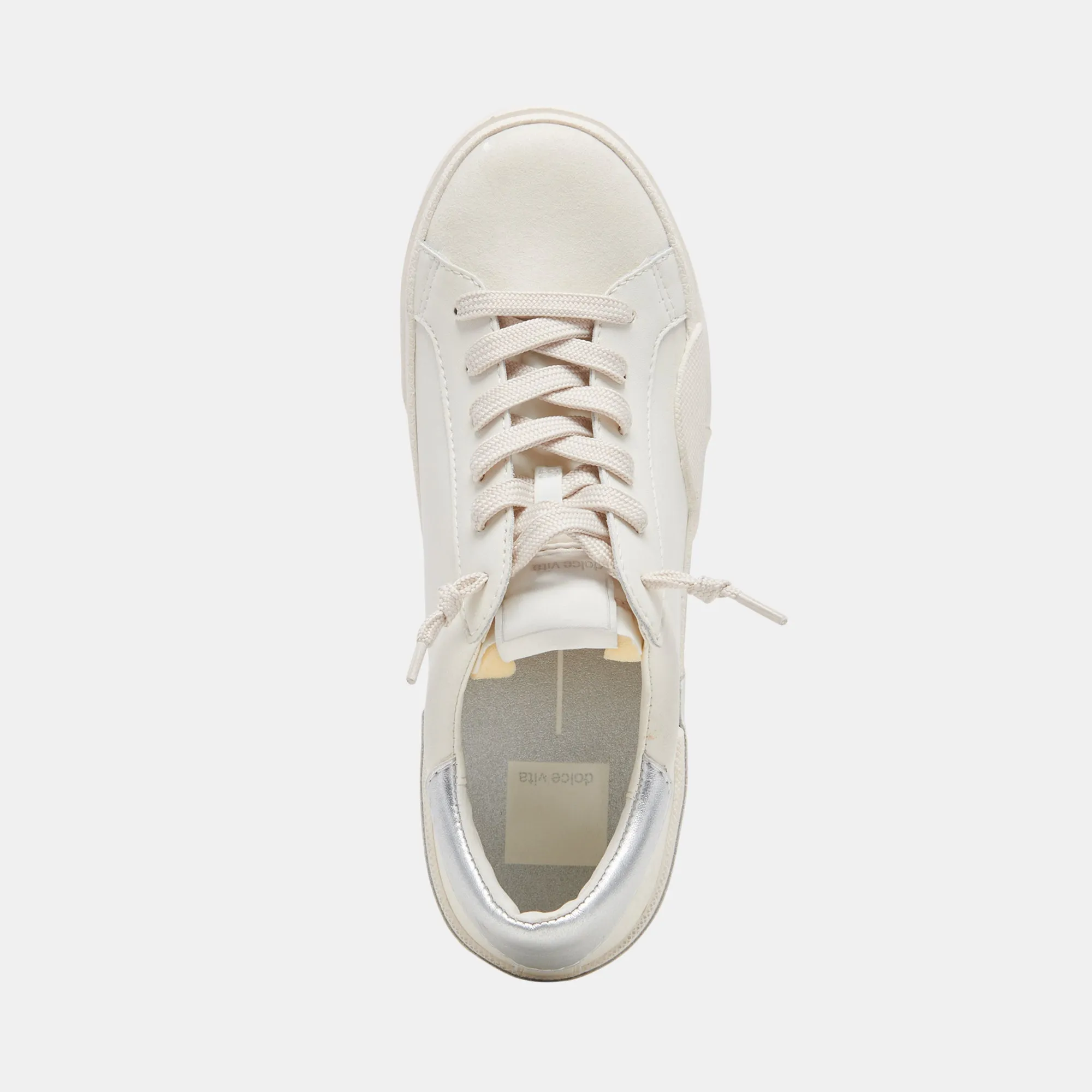 ZINA FOAM 360 SNEAKERS BLANC ARGENT CUIR RECYCLÉ